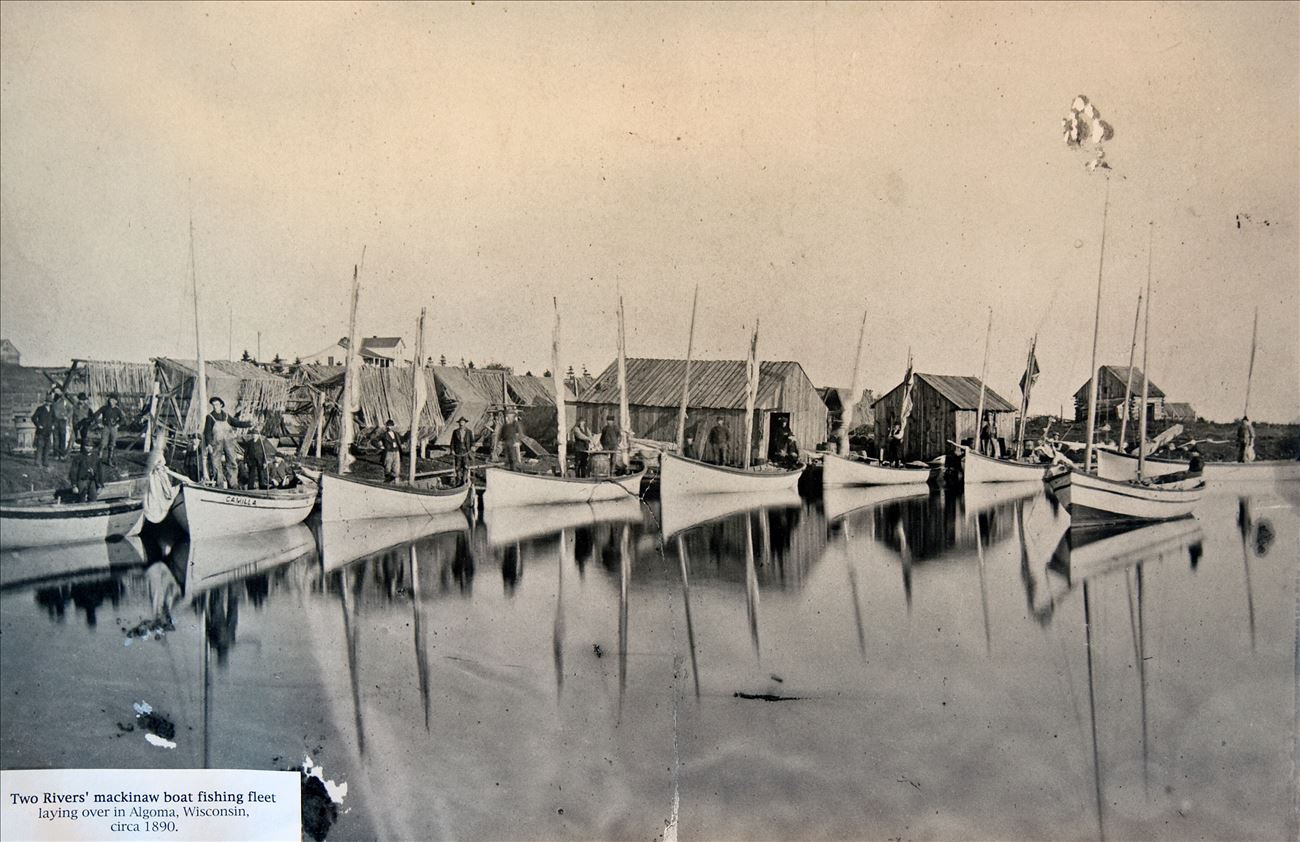 Two Rivers's Mackinaw Boat Fishing Fleet (circa 1890)